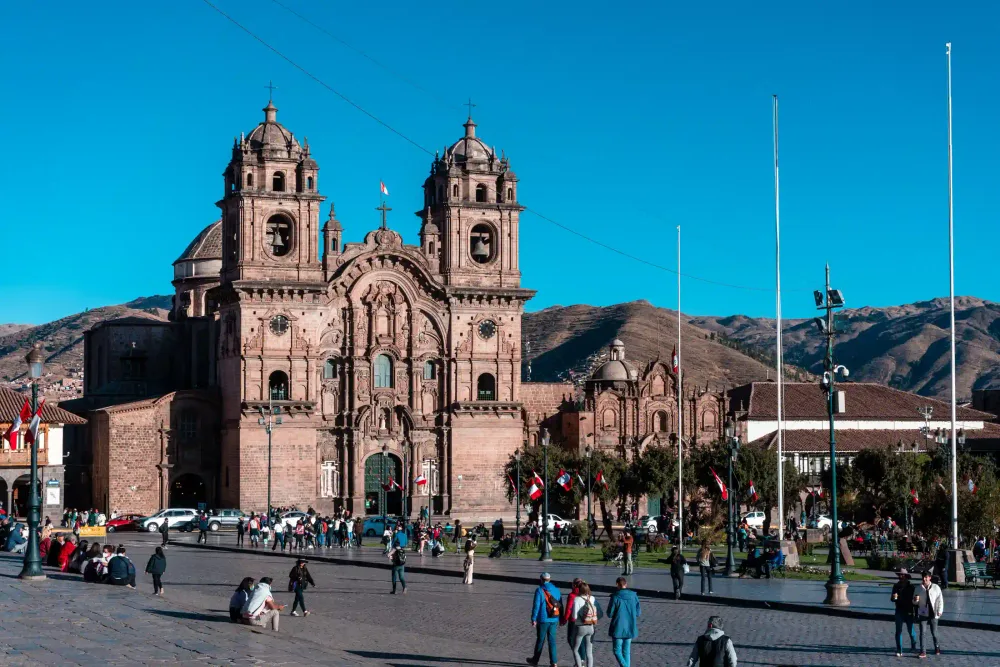 The church of La Compañía de Jesús on the Plaza de Armas of Cusco
