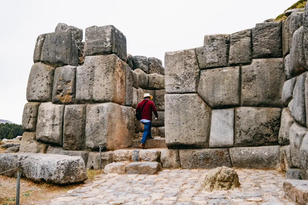 The massive Inca stonework of the Sacsayhuamán fortress above Cusco