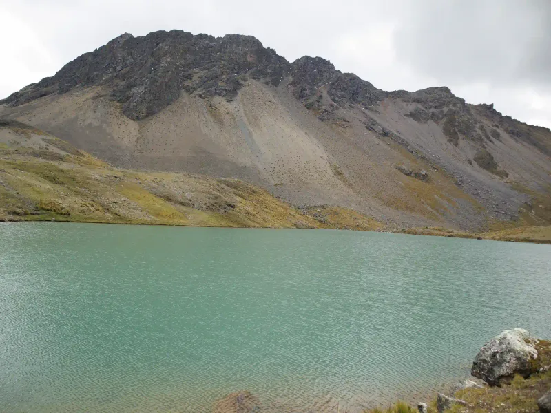 The seven turquoise lakes below Ausangate mountain near Cusco
