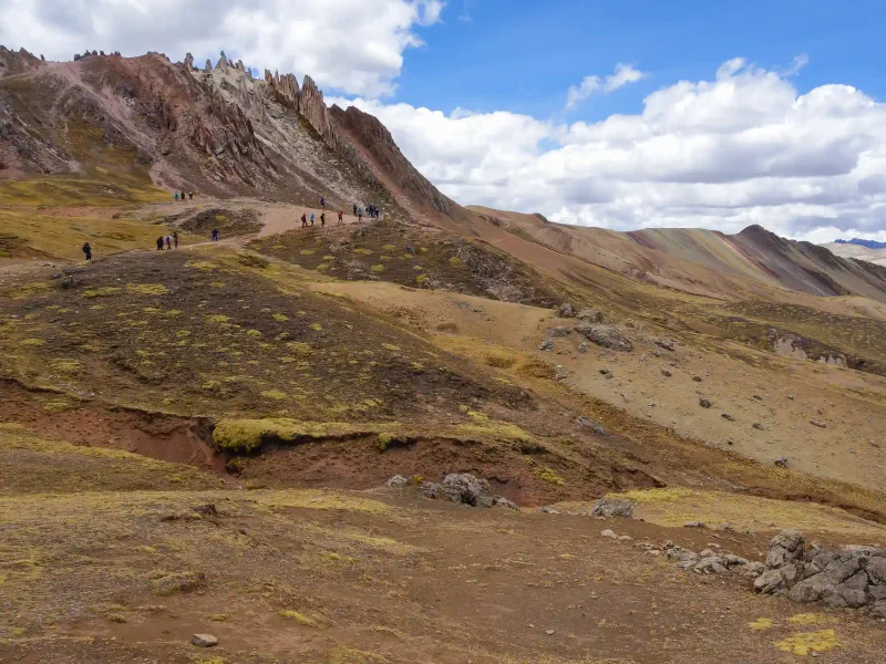The three rainbow ridges of Palcoyo Mountain near Cusco