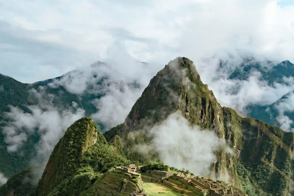 Misty morning over the Machu Picchu citadel