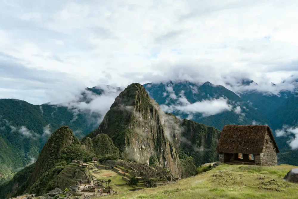 Machu Picchu and its surrounding green peaks