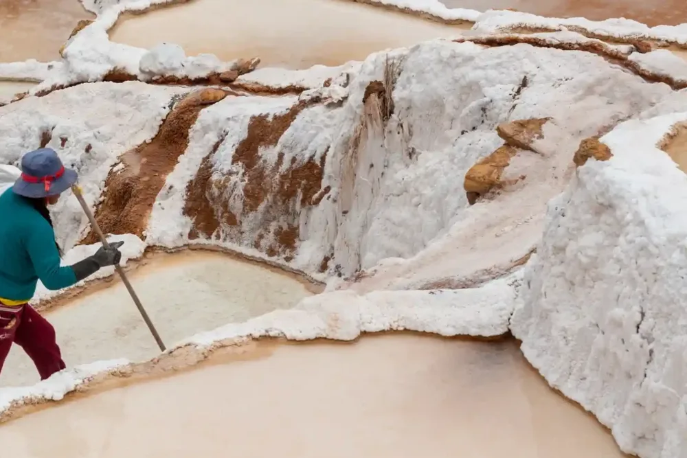 The terraced salt pools of the Maras salt mines