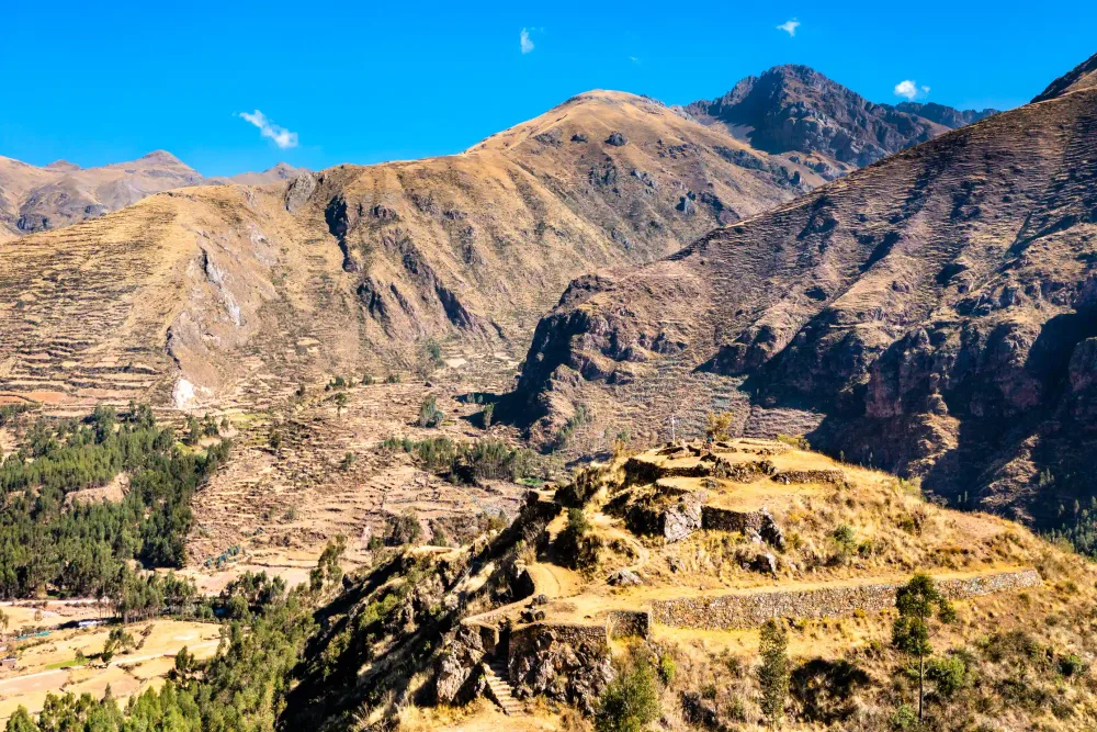Inca terraces at Pisac in the Sacred Valley