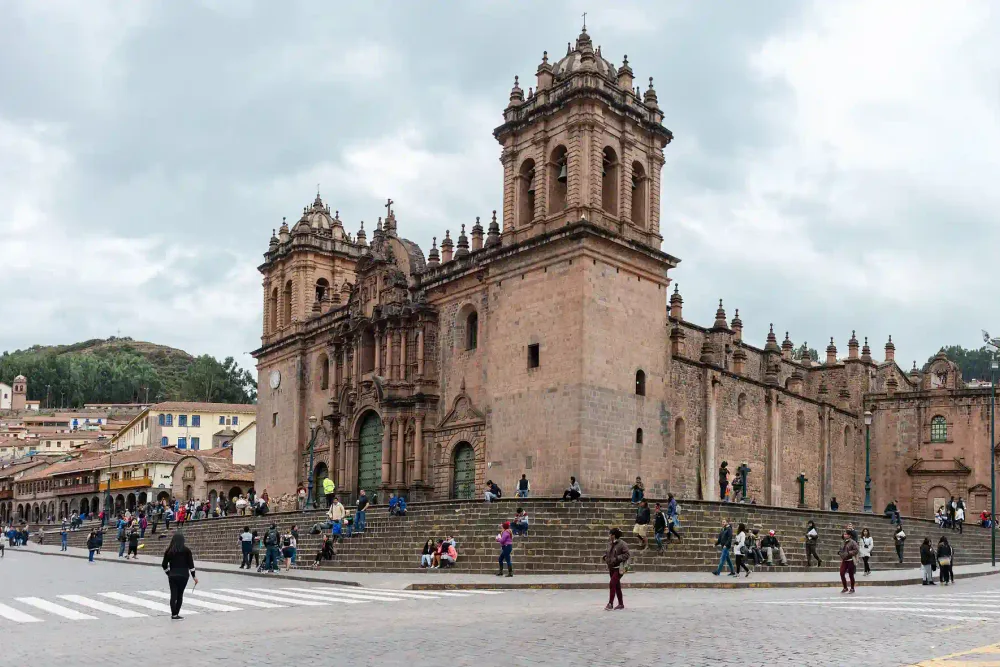 The colonial cathedral of Cusco on the main square