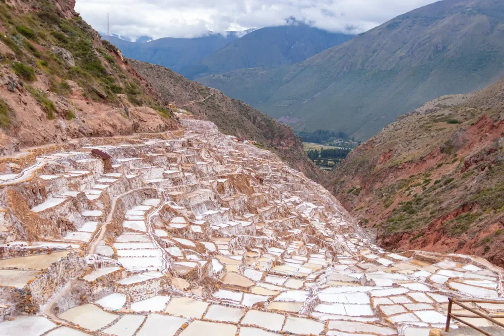 The Maras salt mines on the mountainside above the Sacred Valley
