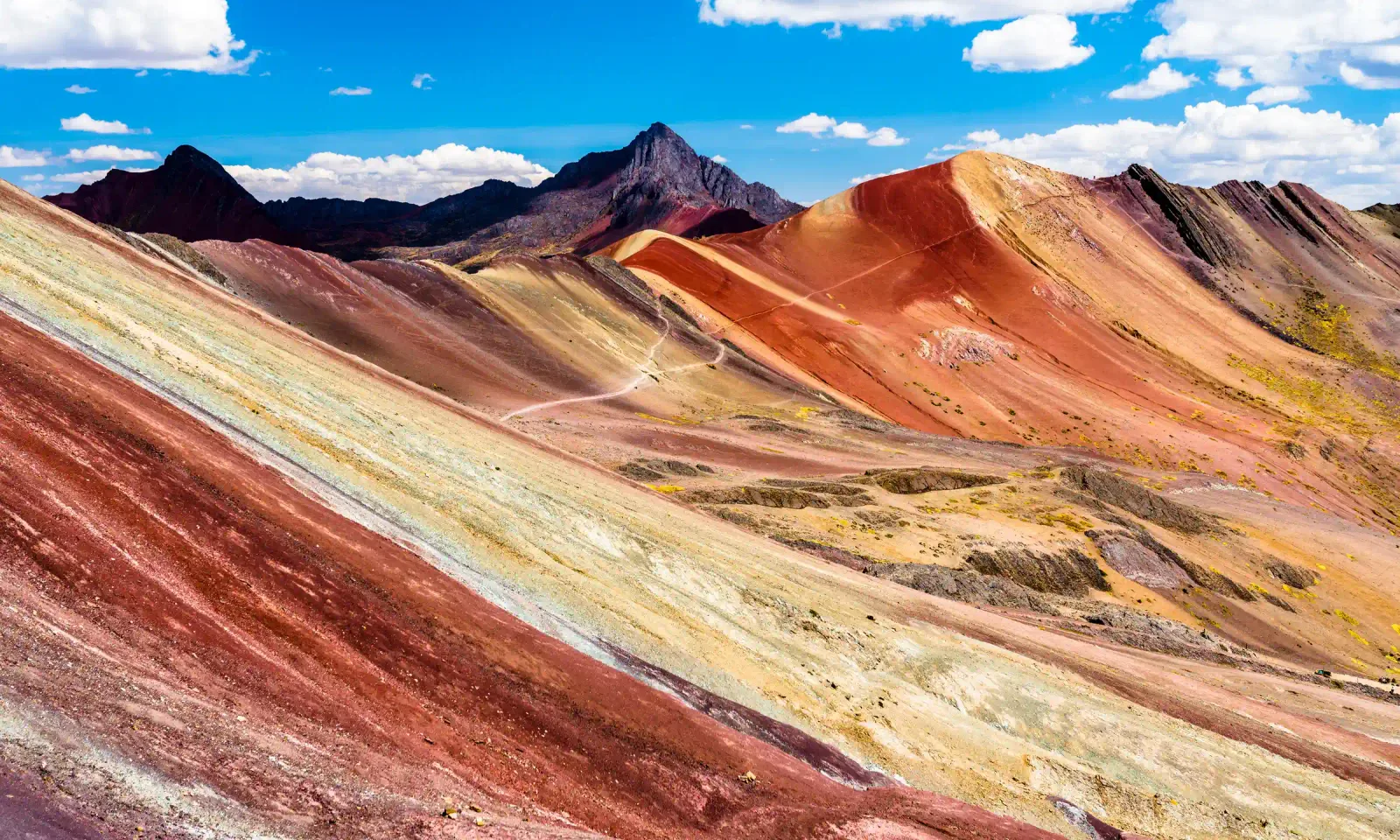 The colourful striped slopes of Rainbow Mountain (Vinicunca) near Cusco