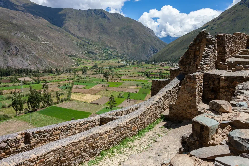 The Inca terraces of Ollantaytambo overlooking the Sacred Valley