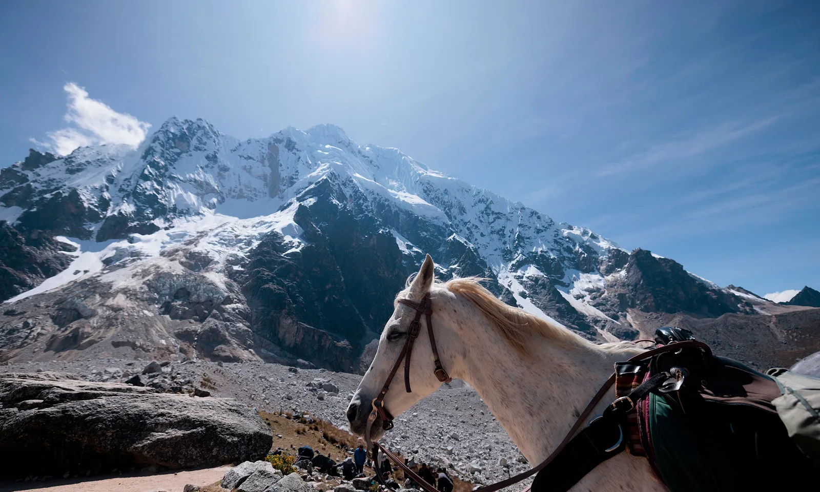 Salkantay Trek to Machu Picchu — snow-capped Salkantay mountain and Humantay Lake